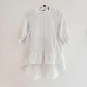 White high-low tunic